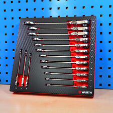 Würth Zebra Ratschen Ringmaulschlüssel in Schaumeinlage für Werkstattwagen