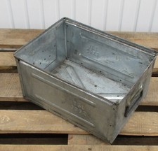 DDR Lager Sichtbox Blech Box Metall Blechbox Groß 39x29cm Werkstatt Loft Vintage
