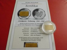 *Grundgesetz-Verfassung-1949-1990 *60 Jahre Deutschland*Silbermedaille(Schr.)