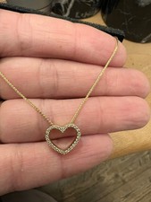 Moncara Herz Kette 375 Gold Gelbgold Diamanten