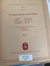 Vier kleine Stücke großer Meister Curt Herold Partitur Orchester Akkordeon Noten