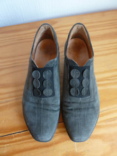 Think! Pumps Größe 39 Leder grau kleiner Absatz Rauleder