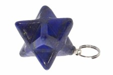  Lapis Lazuli Merkaba Stern Schmuck Anhänger Öse silber farben 15x15mm HS1098