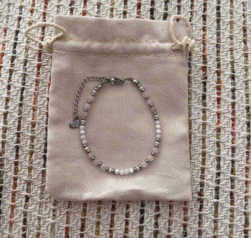 Armband rosenquarz mondstein - armband,