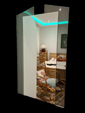 Designer Wandspiegel Spiegel Facettenschliff Modern 107x62cm