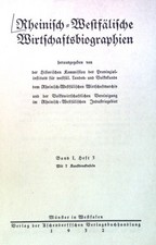 Franz Dinnendahl - in: Rheinisch-Westfälische Wirtschaftsbiographien, Band I, He
