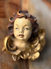 Barocker Puttenkopf / Engel Kopf Holzschnitzerei Alois Ohmayer Bildhauer vergold