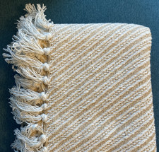 Decke mit Fransen beige