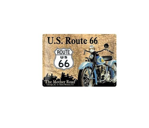 Route retro blechschild mit - route,