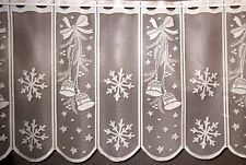 Weihnachtsgardine Glocken Schneeflocken 5 Breiten Scheibengardine Bistro Weiß