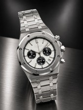 Silver Chronograph Watch White