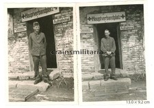 2x Orig. Foto 292.ID Lazarett Schild in SKUGOREWO Skugorevo Russland 1942