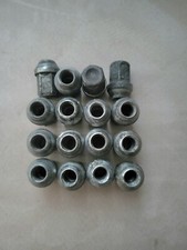 16 Radmuttern Kugelbundmuttern Stahl (M14?), z. B. für Nissan 100 NX, Cherry