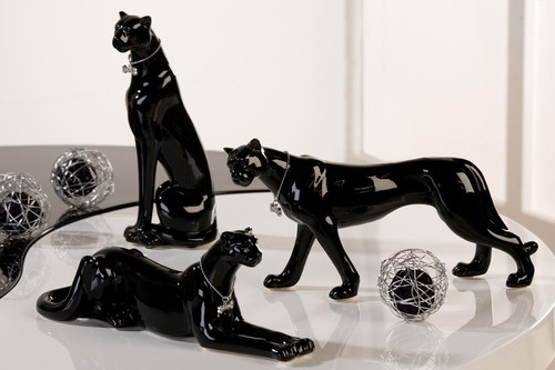 3er set leopard - 3er, schwarz