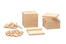 Dienes Grundsortiment naturfarben 121 Teile RE-Wood® Dezimalrechnen Mathematik
