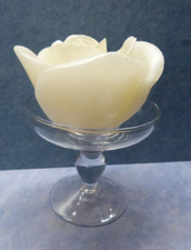 24283. Schöner Kerzenständer  Kerzenleuchter  Glas mit Rosenkerze