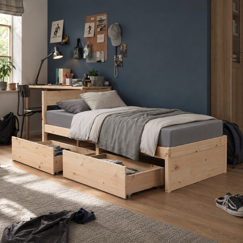Massivholz einzelbett mit - einzelbett,