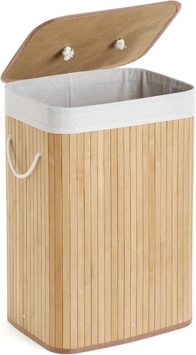 Wäschekorb 72l bambus - wäschekorb,