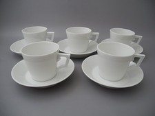 Hutschenreuther 5 Mokkatassen Untertassen weiß Edition 1971 Lizenz KPM Berlin