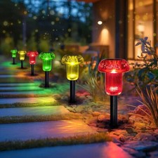 6x Gartenleuchte Solarleuchte Gartenlampe Außen LED Solarlampen Balkon Bunt DHL