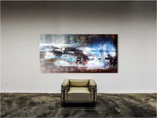 Leinwandbild Gemälde Abstrakt Unikat Original handgemalt mit Struktur signiert