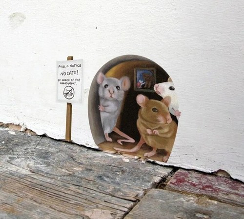 Maus loch wandaufkleber - wandaufkleber,