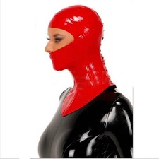 Latex haube mit korsettkragen - mit,