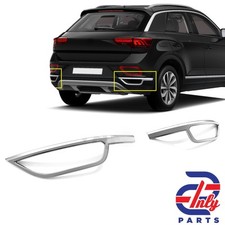 2 Teilig für Volkswagen T-Roc Edelstahl Chrom Auspuff Attrappen Blenden ab 2021