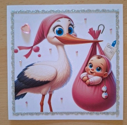 Grusskarte storch mit - °storch,