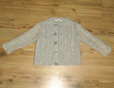 Trachten Strickjanker, Strickjacke handgestrickt Schafwolle ca. Gr. 116 beige