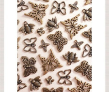 Insekten Anhängerset ♥ Schmuck Basteln Deko Charms Biene Schmetterling 10 Teile