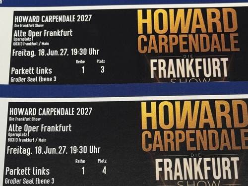 Tickets howard carpendale - 2,