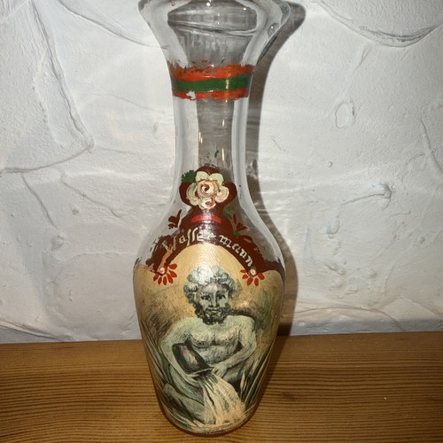 Vintage glasvase handbemalt - vintage,