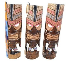 3 Tiki Figuren 50cm aus Holz