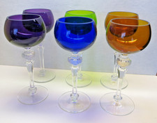 WMF Crystal Cabinet Weingläser, Überfangglas, Rohlinge ohne Scfliff, H-20cm, RAR