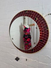 Mid Century EUROART Wandspiegel Spiegel Beleuchtet Mosaik 60er Keramik Leuchte