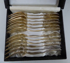 12x Kuchengabel Silberauflage