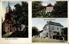 Slawno Schlawe Pommern, Katholische Kirche, Schloss, Kaiserliches Postamt