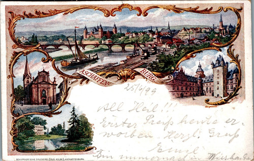 Litho gruss aus - aus, aschaffenburg
