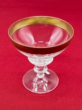 BLEIKRISTALL KRISTALL GLAS BREITER GOLDRAND H/Du 11/10cm CHAMPAGNER