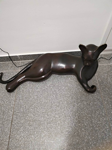 Katzenfigur liegend schwarz - katzenfigur,