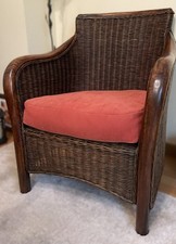 Rattansessel im Landhausstil, braun, gebraucht, Top-Zustand, inkl. Sitzkissen