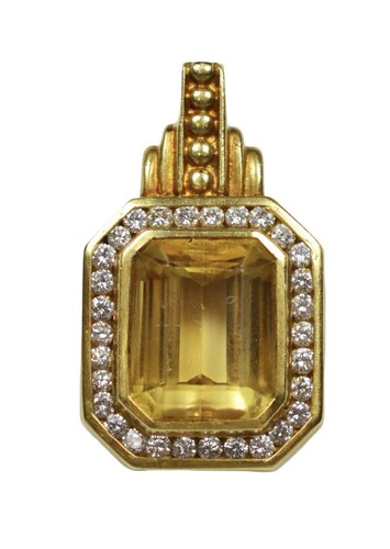 18k gelbgold citrin diamant - gelbgold,