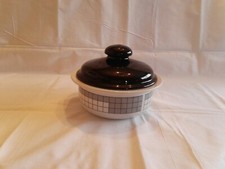 Freiberger Porzellan Terrine Auflaufform Topf Deckel Ofenfest Dekor Kariert DDR