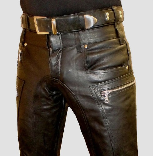Lederhose schwarz designer - schwarz,