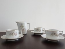 Kaffeeservice PLANKENHAMMER Floss Bavaria Kännchen Tassen Rosen Goldrand 20er