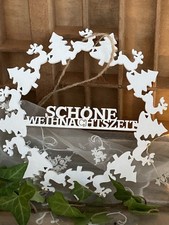 Türkranz Holz Kranz, SCHÖNE WEIHNACHTSZEIT, Weiß, Weihnachten,  Shabby,