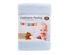 GÖZZE Decke PREMIUM CASHMERE blau BT 100x75 cm  Wohndecke Kuscheldecke