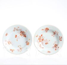 2 antike chinesische Porzellan Kangxi Periode Geschirr Rouge de Fer Milchblut um 1700