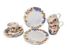 Weltbild 12 tlg. Kaffeeservice mit Blumen NEU Geschirr aus Porzellan Wildblumen